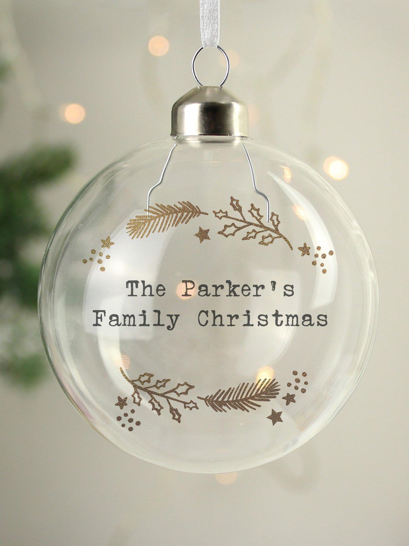 Image 3 of 3 of The Personalised Memento Company Gold Wreath Glass Bauble