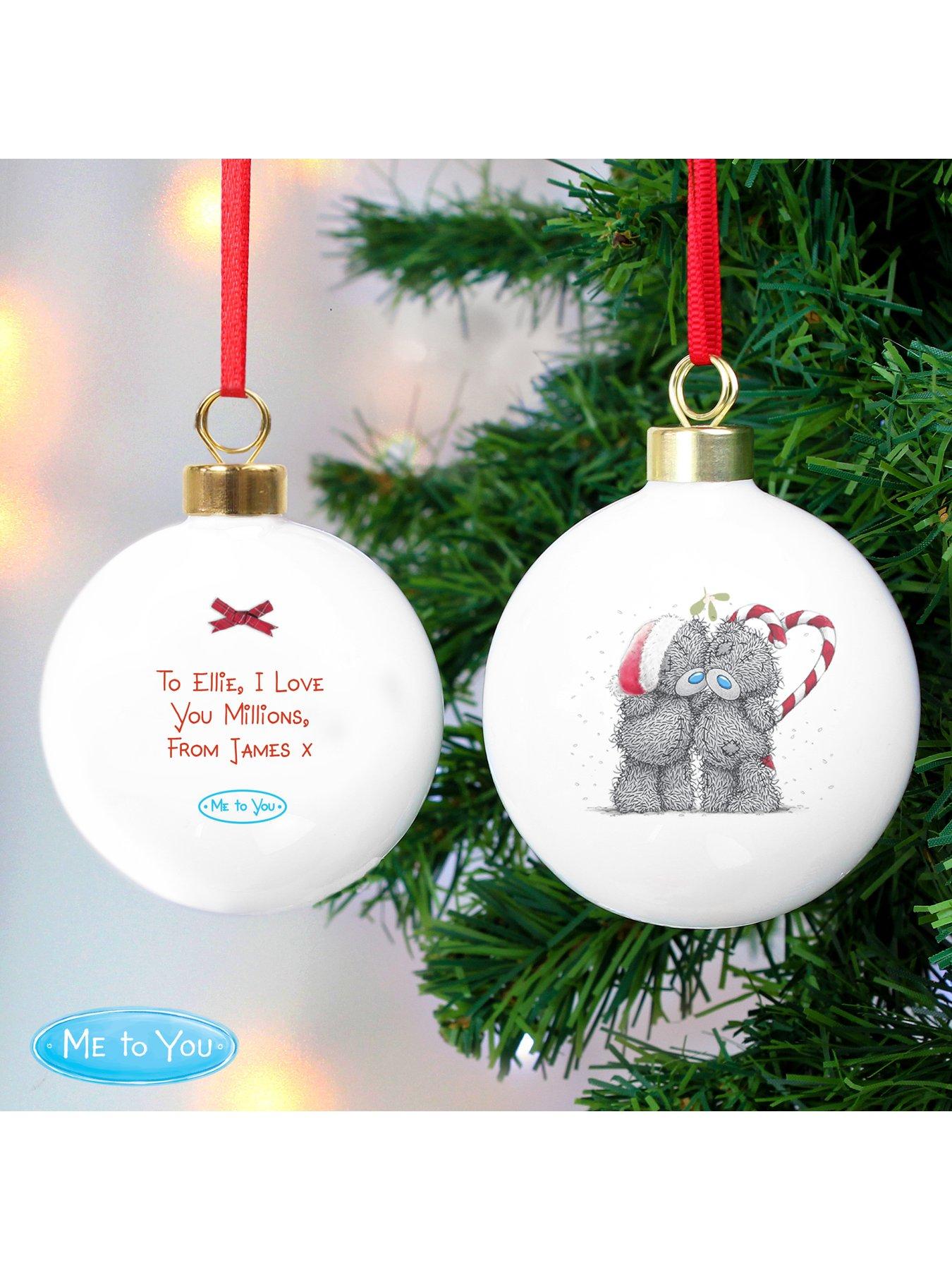 Image 2 of 4 of The Personalised Memento Company Me To You Couple Christmas Bauble