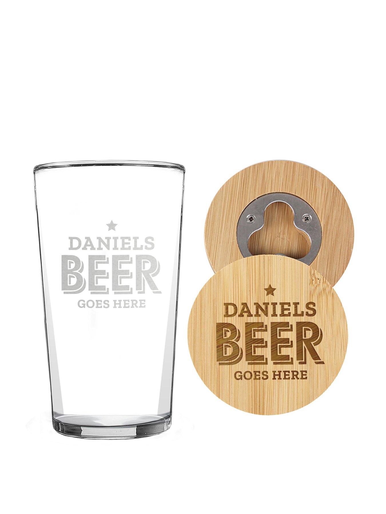 Beer Set - Pint Glass, Coaster & Bottle Opener