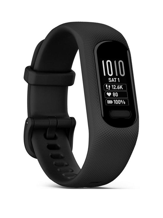 front image of garmin-vivosmart-5-smart-fitness-tracker-with-touchscreen-black-large
