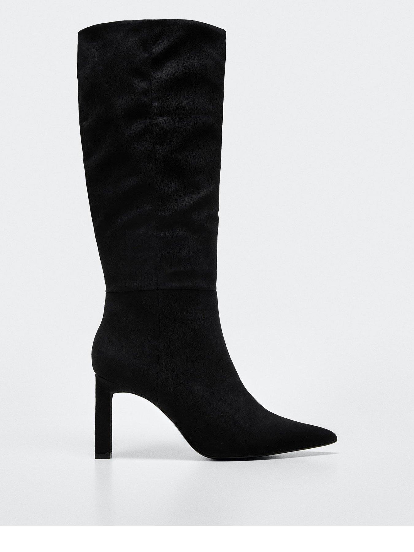 Tall Leg Croc Heeled Boots