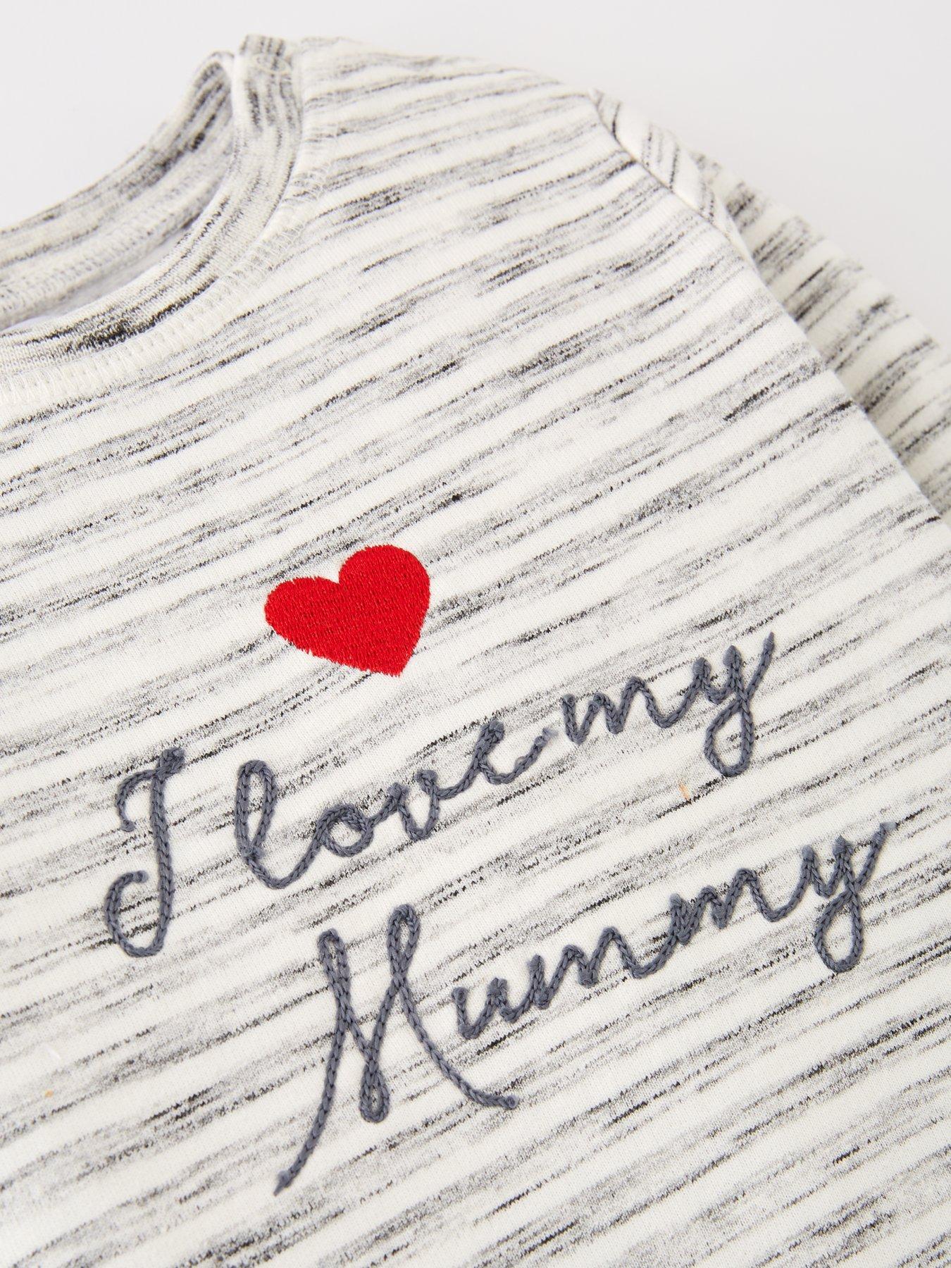 Image 3 of 4 of Mini V by Very Unisex I Love Mummy Romper - Grey