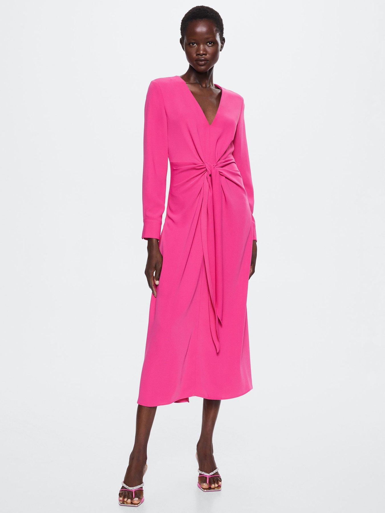 Knot front 2025 midi dress