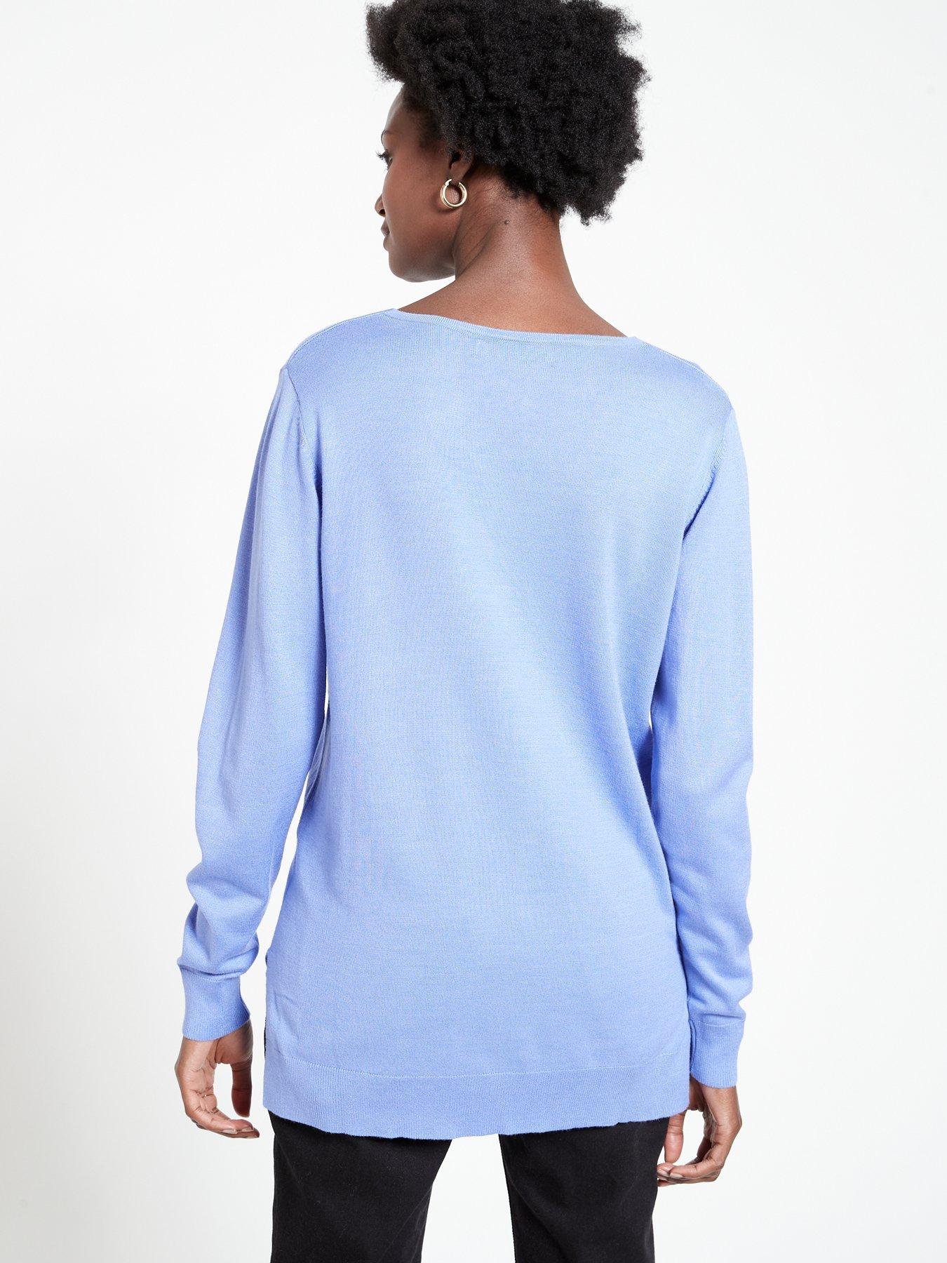  image of everyday-formal-v-neck-jumper-blue