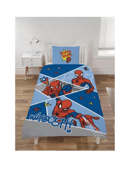 front image of spiderman-single-duvet-cover-set-multi