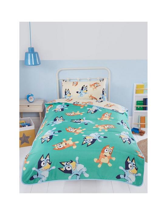 front image of bluey-and-bingo-no-cover-needed-coverless-duvet-and-pillowcase-set-multi