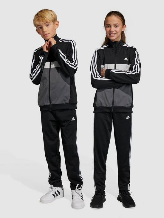 stillFront image of adidas-sportswear-junior-3-stripe-tiberio-tracksuit-blackwhite