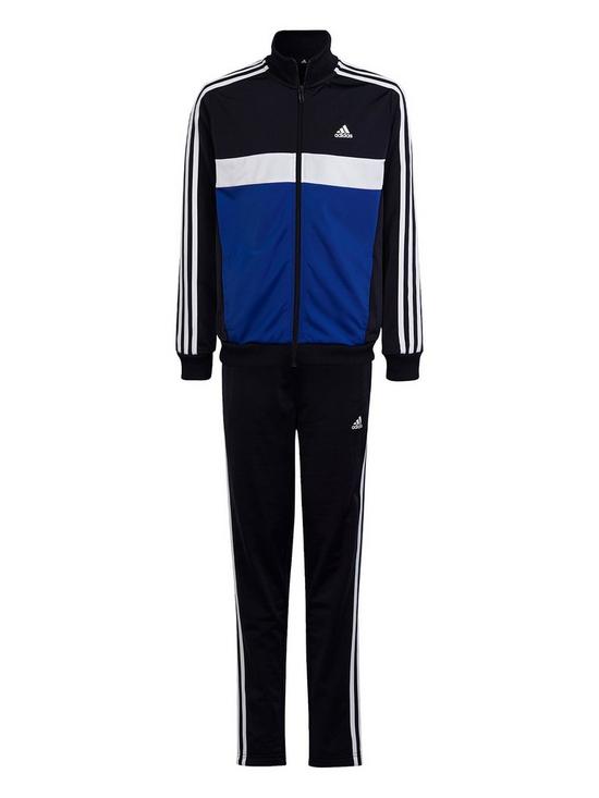 front image of adidas-sportswear-junior-3-stripes-tiberio-tracksuit-navy