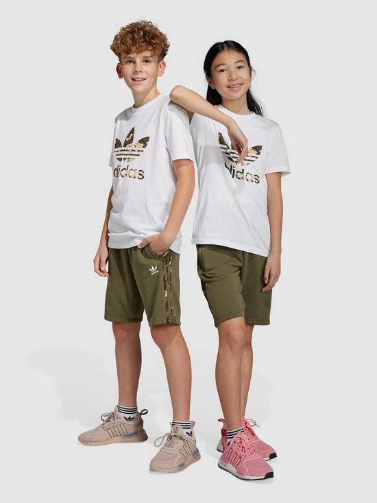 stillFront image of adidas-originals-junior-camo-print-shorts