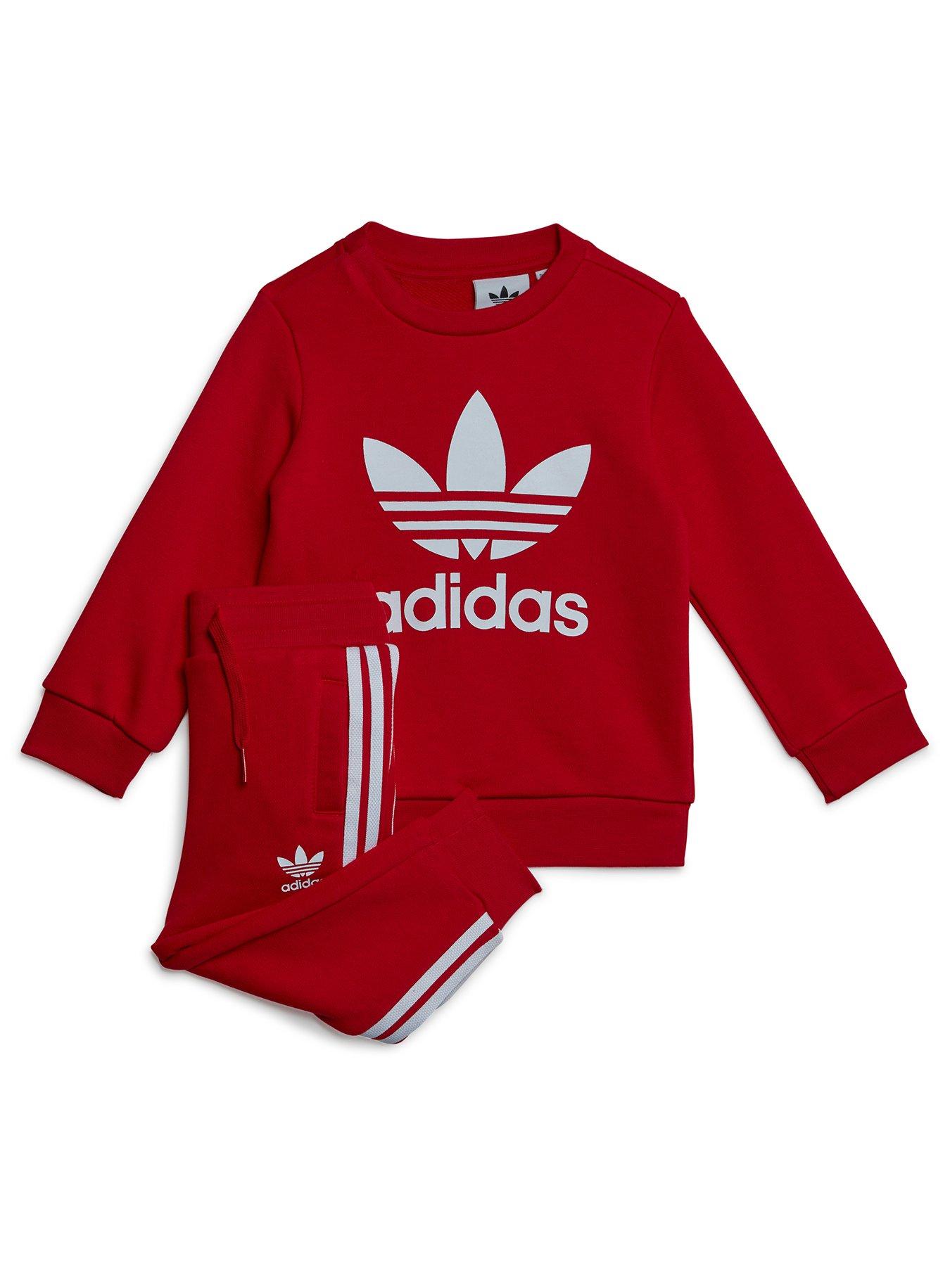 adidas Originals Infant Adicolor Trefoil Crew Set Bright Red