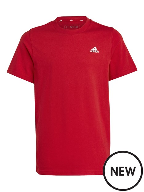 adidas-sportswear-unisex-junior-essentials-small-logo-tee-red
