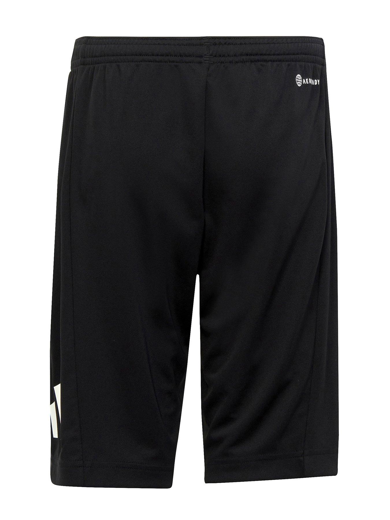 Image 2 of 4 of adidas Sportswear Junior Boys Train Essentials Logo Shorts - Black/White