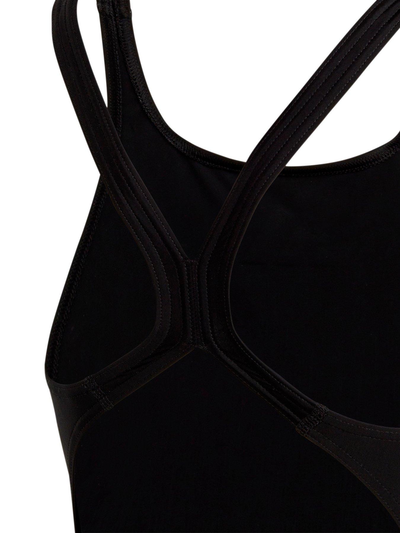  image of adidas-girls-3-bars-logo-swimsuit-black