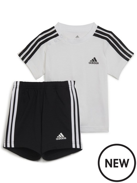 adidas-sportswear-unisex-infant-3-stripe-short-tee-set