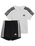  image of adidas-sportswear-unisex-infant-3-stripe-short-amp-tee-set-whiteblack