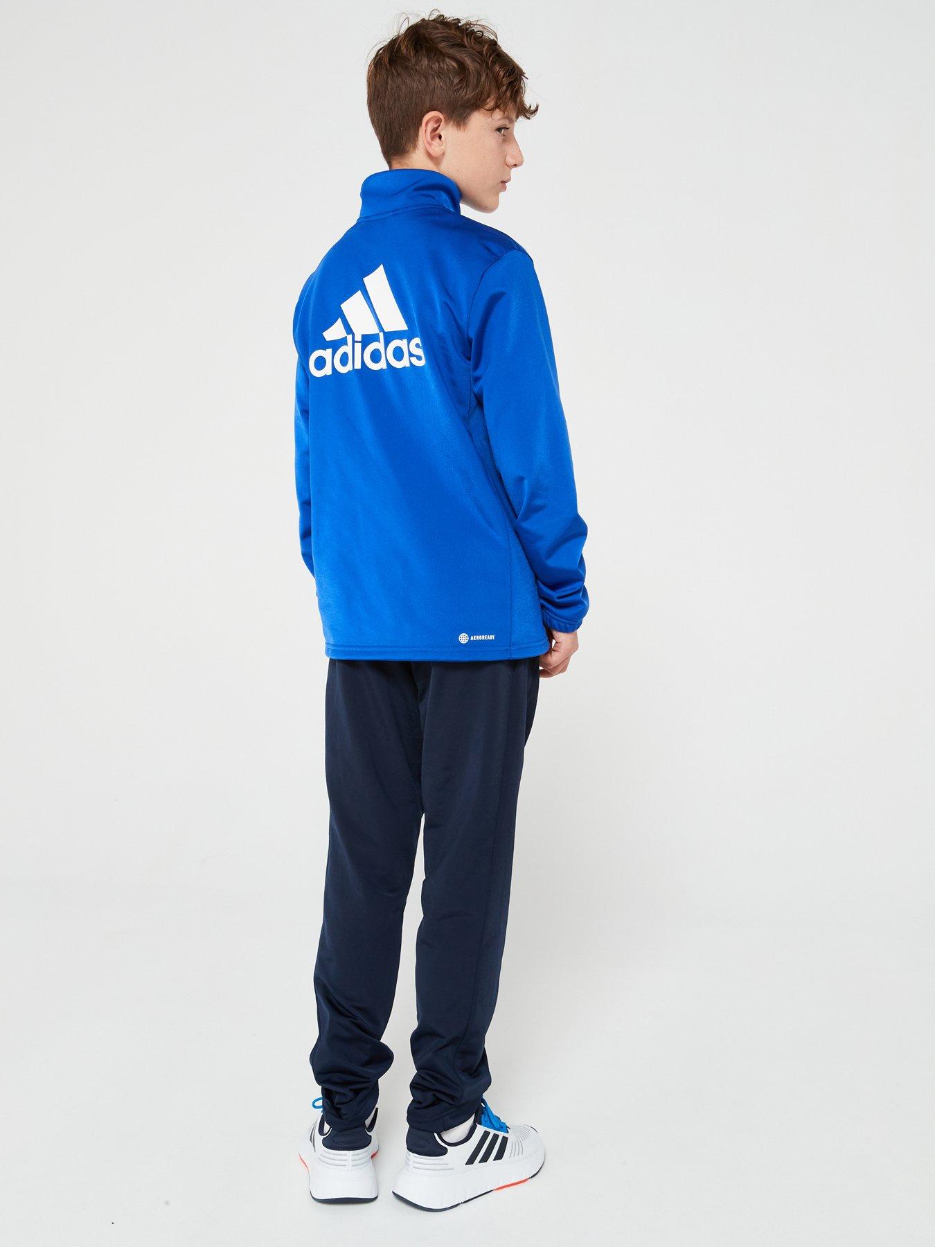 Blue adidas cheap tracksuit junior