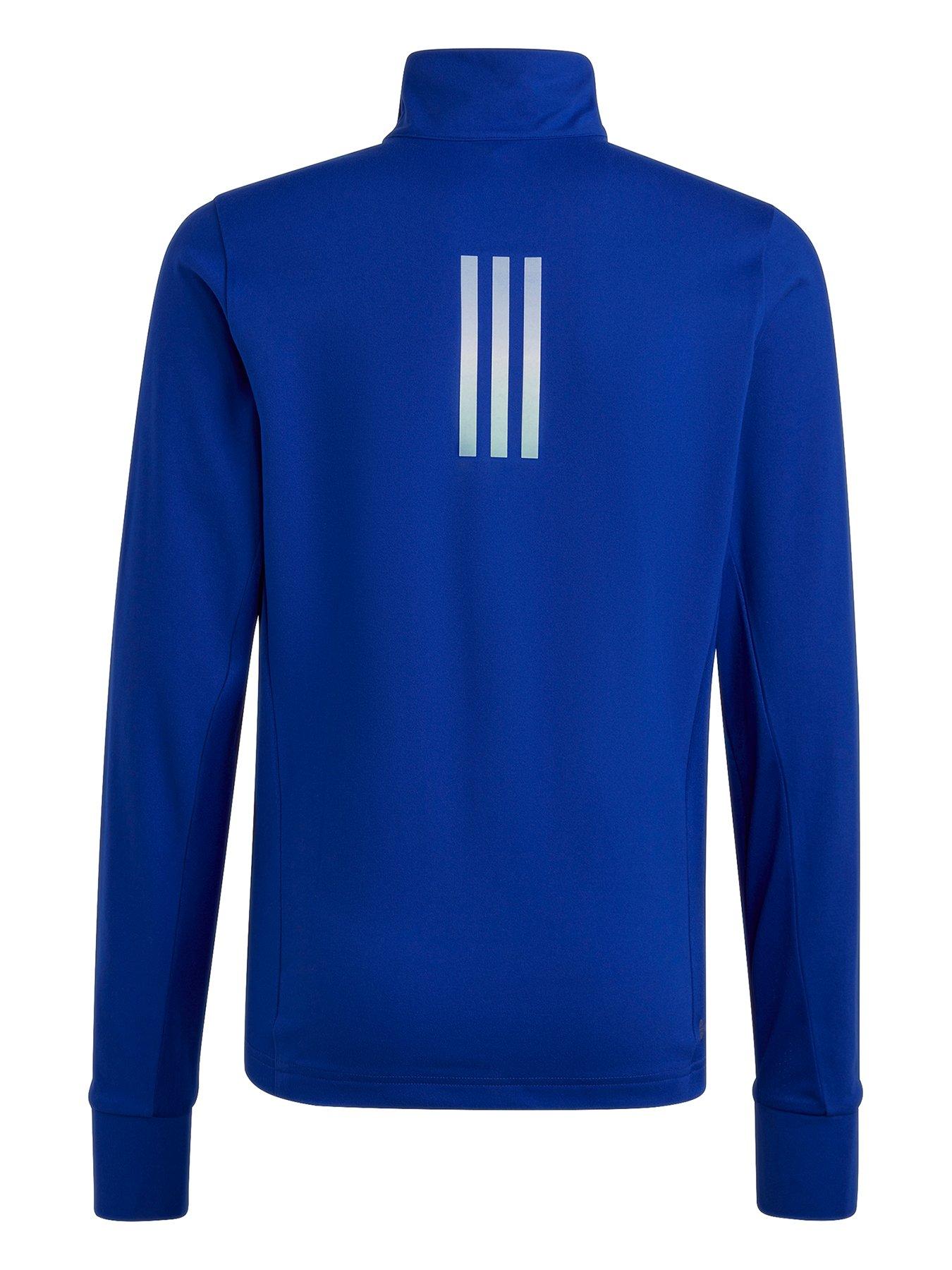  image of adidas-unisex-junior-run-icons-reflective-12-zip-top-blue