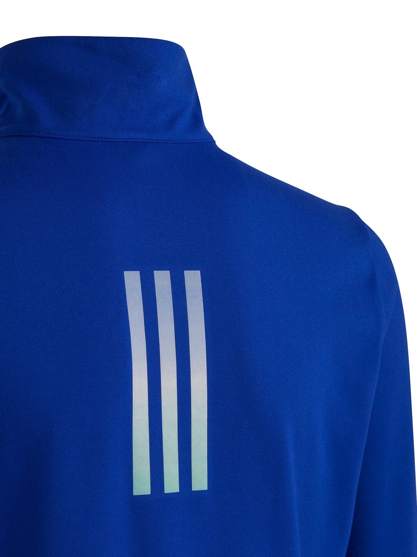 image of adidas-unisex-junior-run-icons-reflective-12-zip-top-blue
