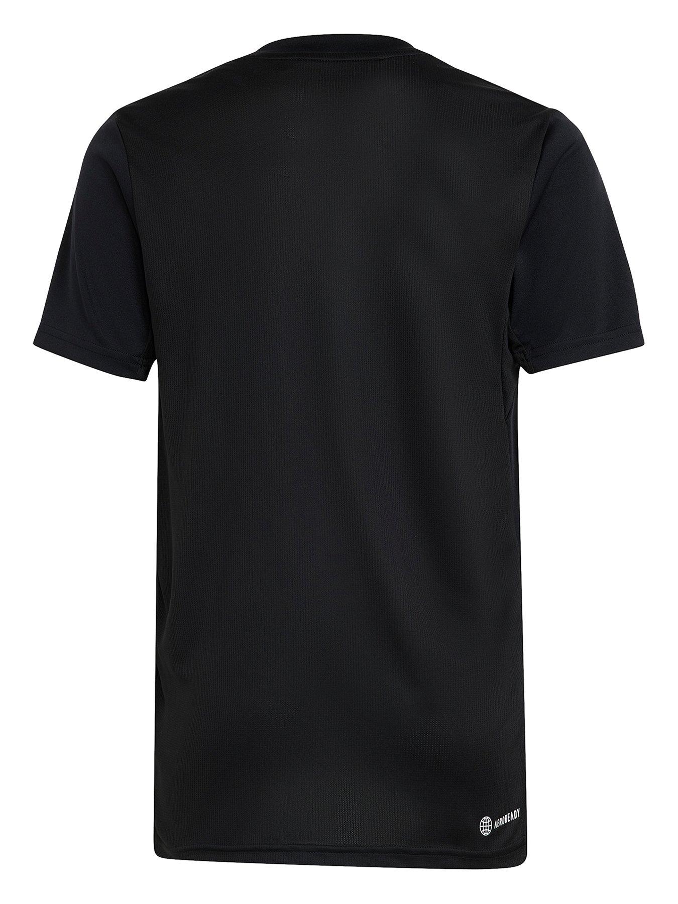  image of adidas-junior-unisex-train-essentials-logo-tee-blackwhite