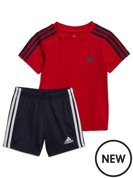 adidas-sportswear-unisex-infant-3-stripe-short-tee-set