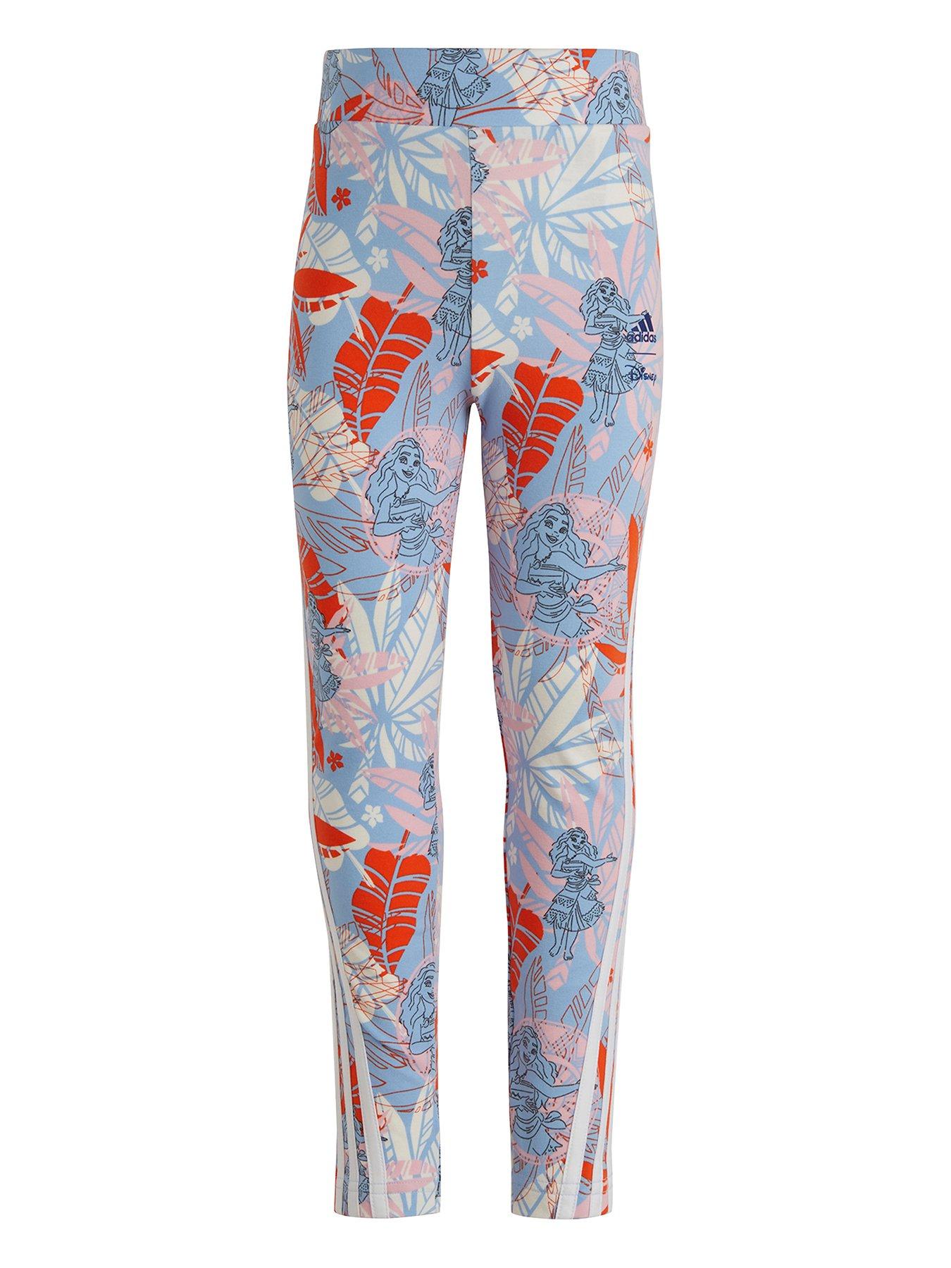 front image of adidas-sportswear-girs-kids-disney-moana-legging-pink-multi