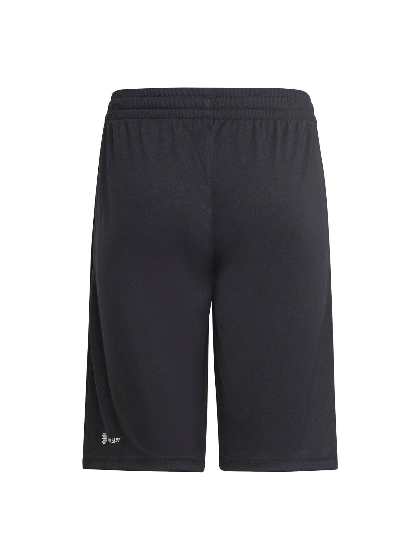  image of adidas-sportswear-junior-boys-train-essentials-3-stripes-short-amp-tee-set-black