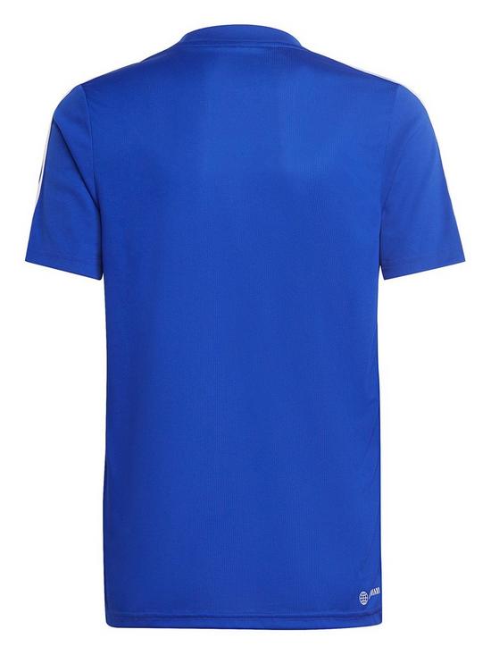 back image of adidas-junior-boys-train-essentials-3-stripes-short-amp-t-shirt-set-blue