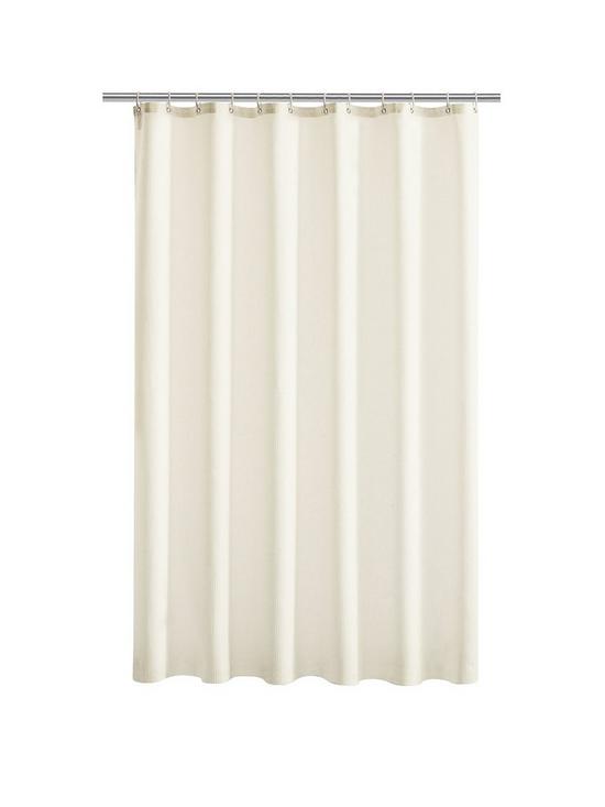 front image of aqualona-cream-waffle-shower-curtain