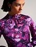  image of ted-baker-sammieh-high-neck-fit-and-flare-mini-dress-purple