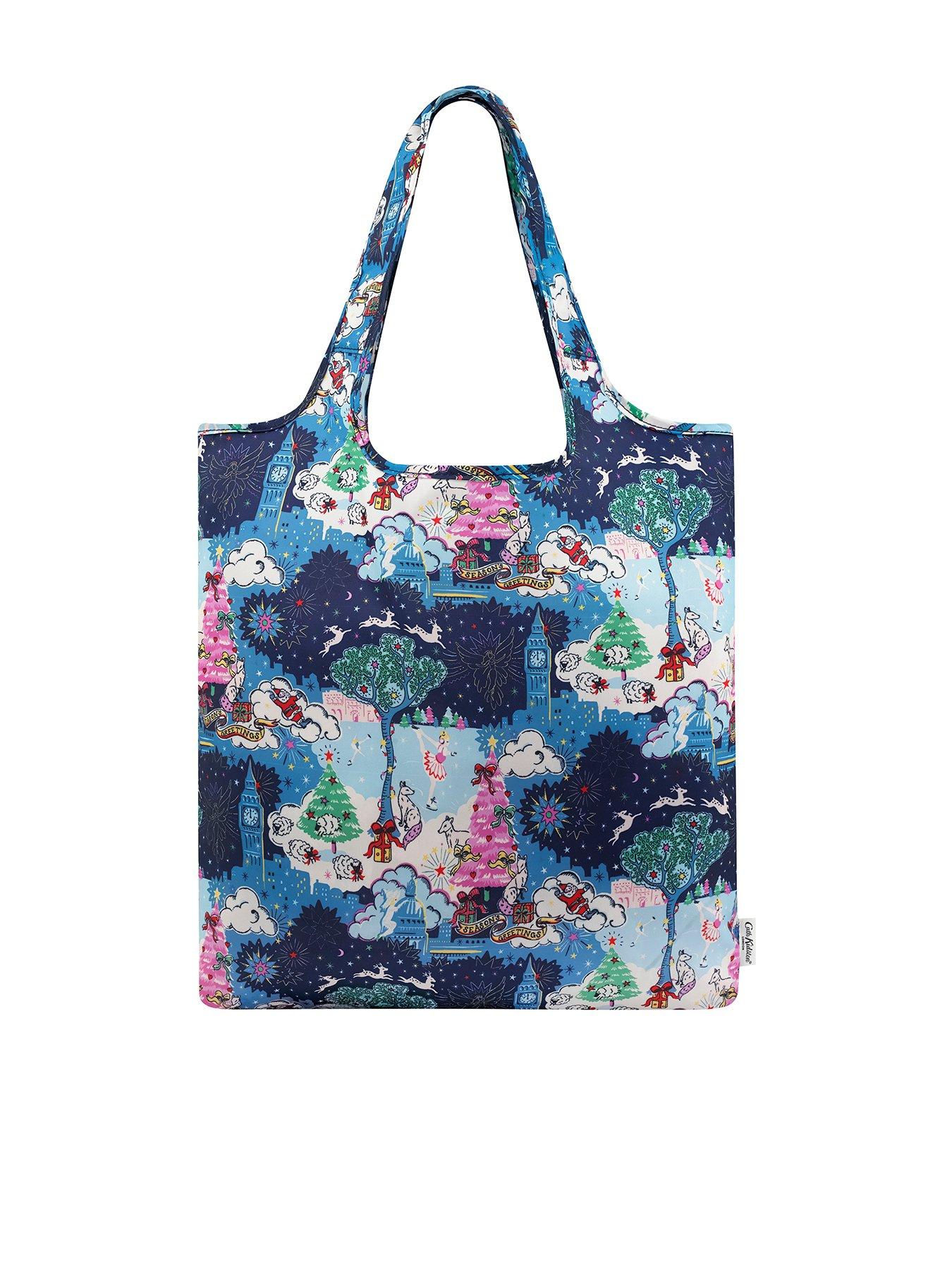  image of cath-kidston-christmas-foldaway-shopper-bag-navy