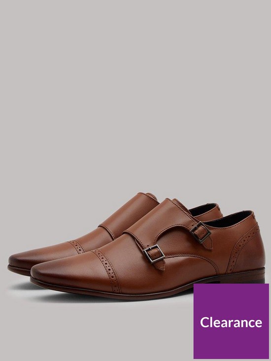 stillFront image of burton-menswear-london-burton-leather-monk-shoes