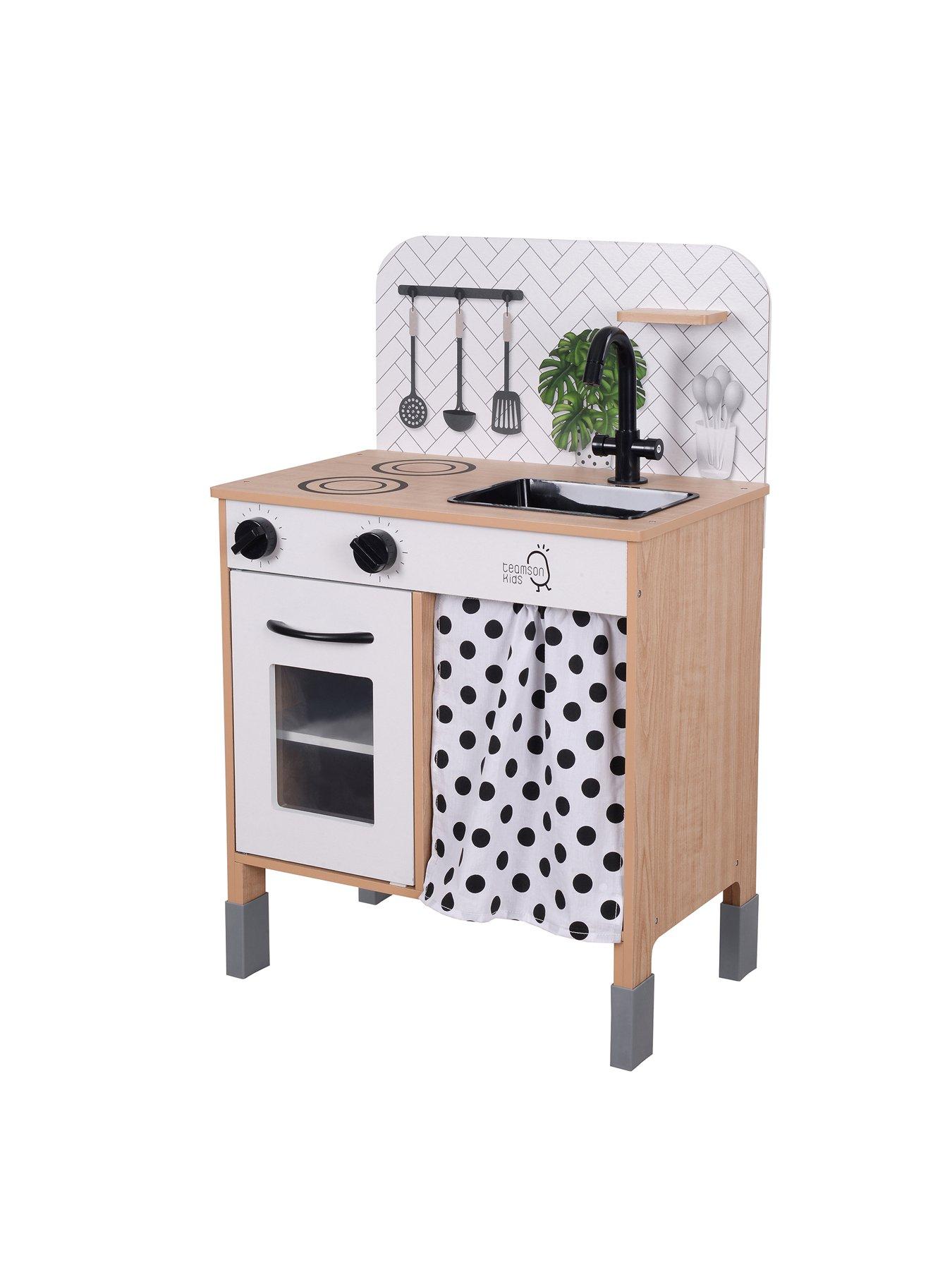 White wooden cheap play kitchen