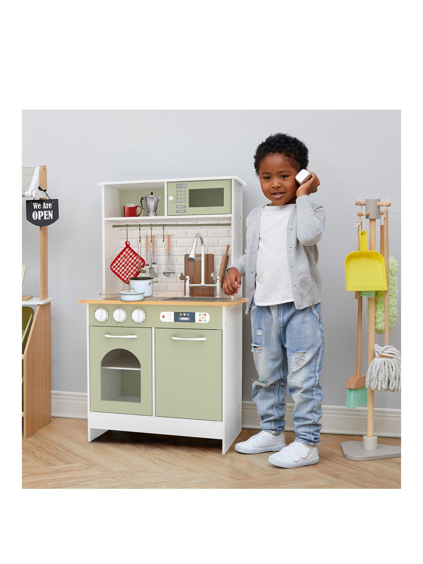 Teamson Kids Little Chef Boston Modern Play Kitchen Olive Green   V5WQY SQ1 0000000099 N A SLf