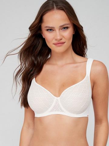 Big cup bra, embroidery, wide shoulder straps, straps over bust, mesh  overlay, C to M-cup