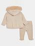  image of river-island-baby-baby-girls-knitted-poncho-set-beige