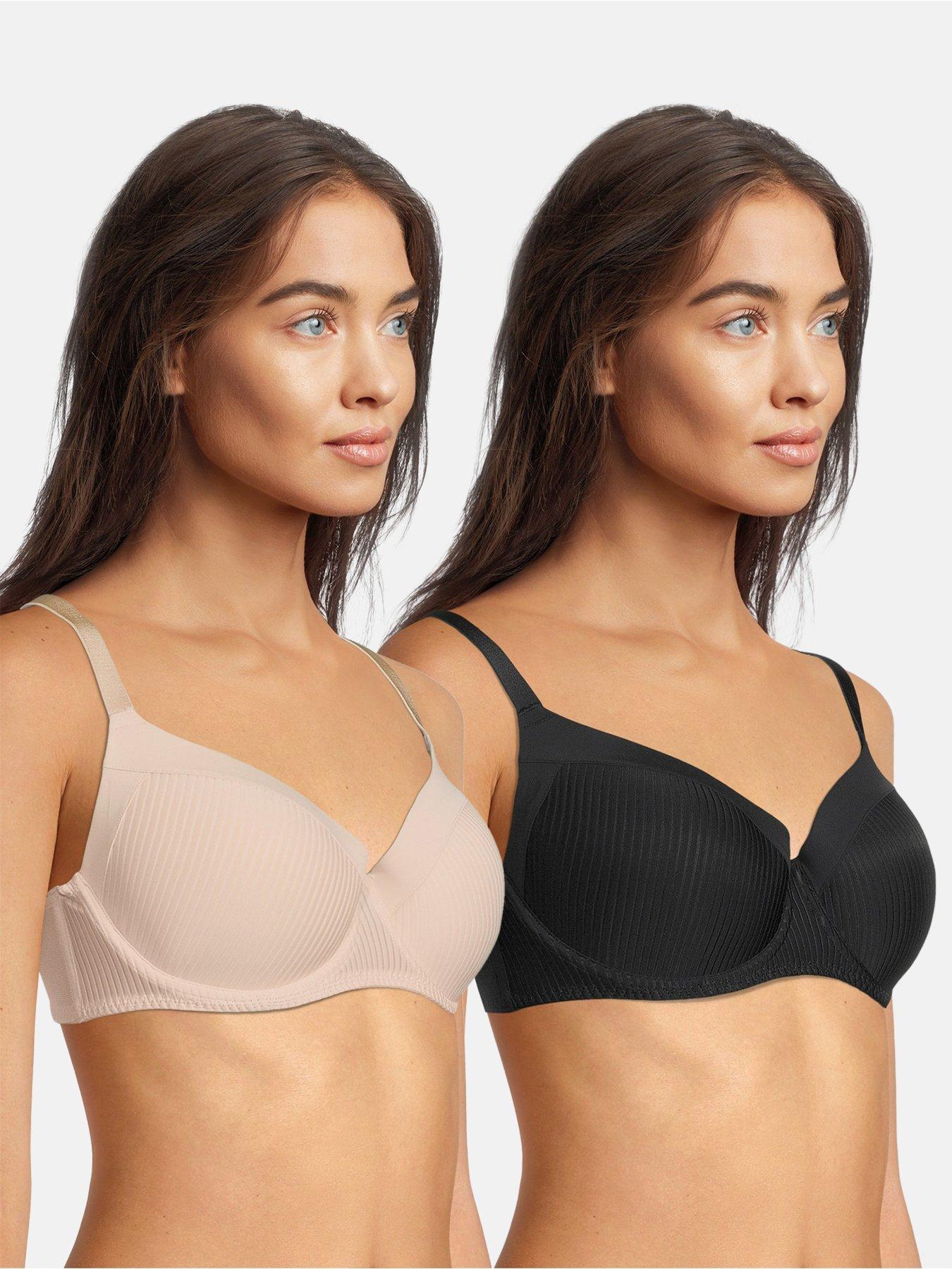 undefined Full Cup Carmen Bra 2 Pack - Beige/Black