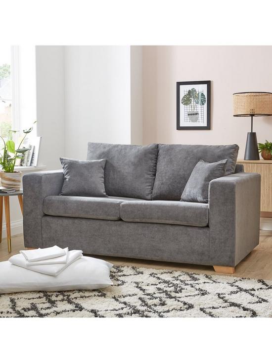 front image of valencia-fabric-3-seater-sofa-bed
