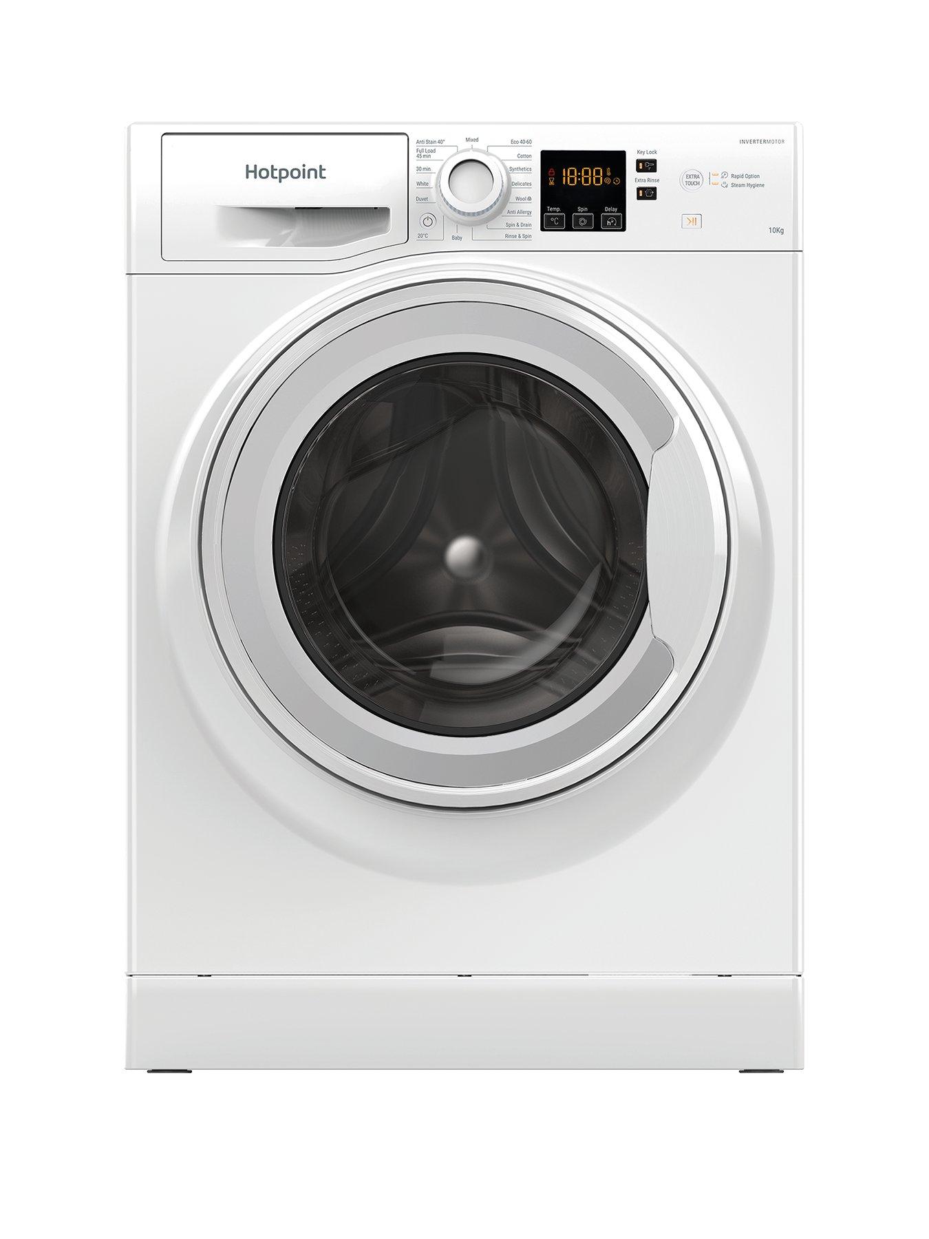  image of hotpoint-nswm1045cwukn-10kg-load-1400rpm-spinnbspwashing-machine-white