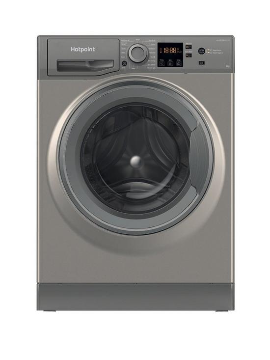 front image of hotpoint-nswm845cggukn-8kg-loadnbsp1400rpm-spin-washing-machinenbsp--graphite