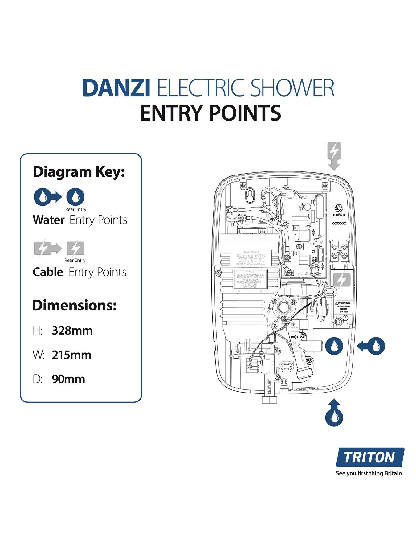 Image 6 of 6 of Triton Danzi Duelec 10.5kW Electric Shower
