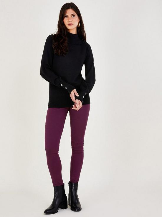 front image of monsoon-polo-neck-jumper-black