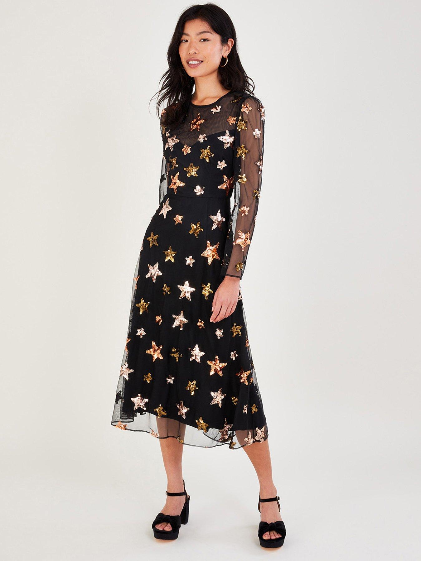 Black star midi dress best sale