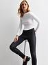  image of new-look-coated-leather-look-mid-rise-lift-amp-shape-emilee-jeggings-black