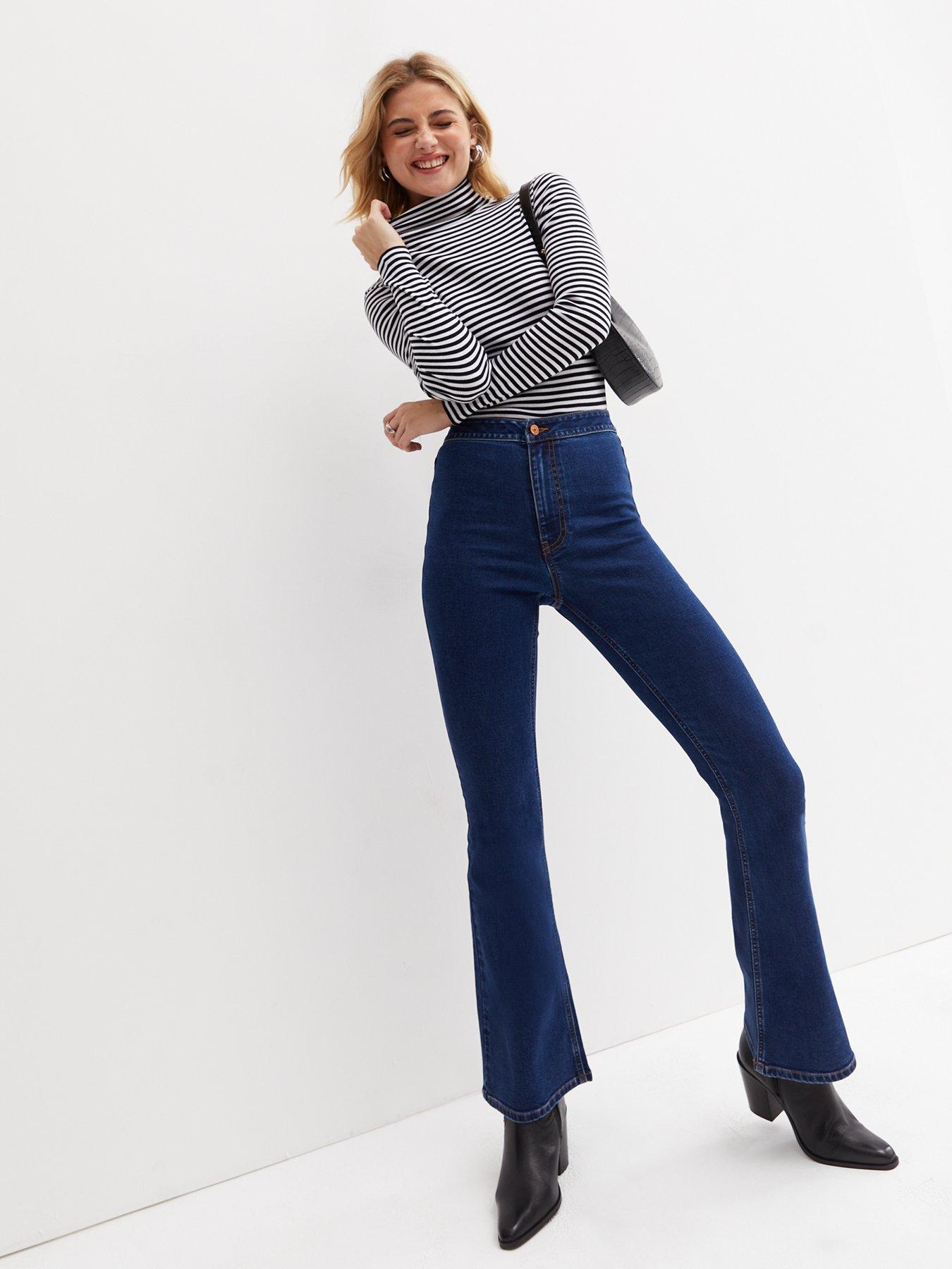 New Look Blue Highstretch Flare Jean