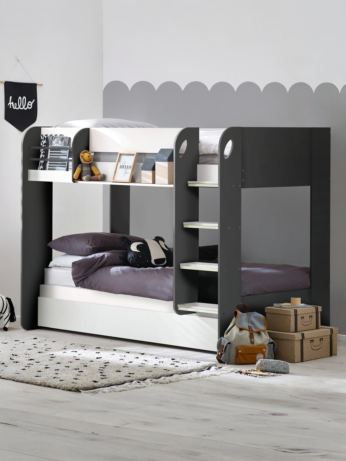 Julian Bowen Mars Bunk and Pull Out Underbed - Charcoal/White