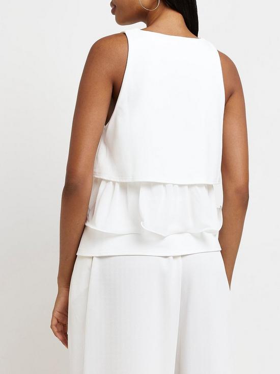 stillFront image of river-island-frill-layered-top-white