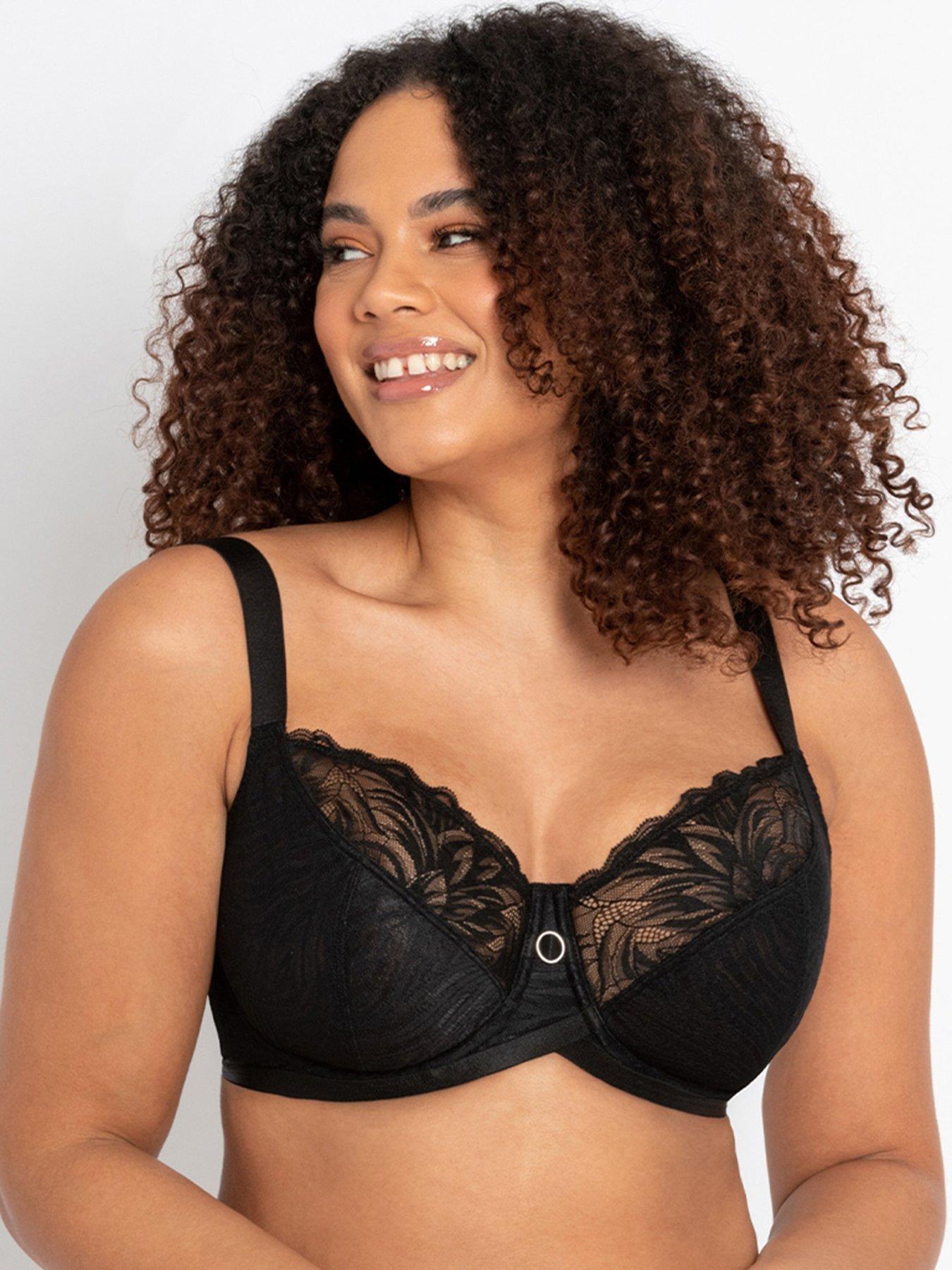 Pretty Polly Women's Delicate Lace Underwire Non-Padded Bra, Black (Black),  30DD at  Women's Clothing store