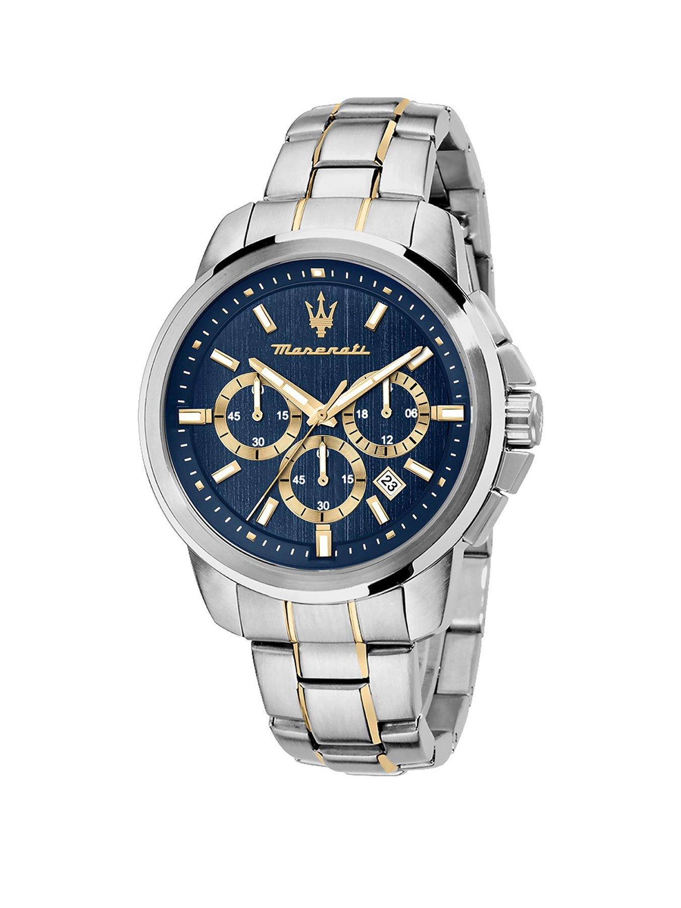 Maserati Successo 44Mm Chr Blue Dial Mens Watch Stainless Steel