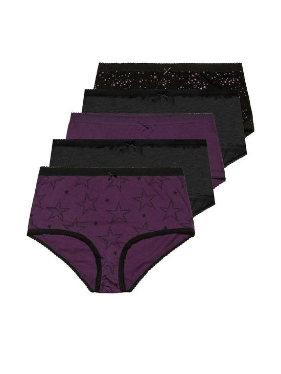 back image of yours-5pk-celestrial-star-full-briefs-purple