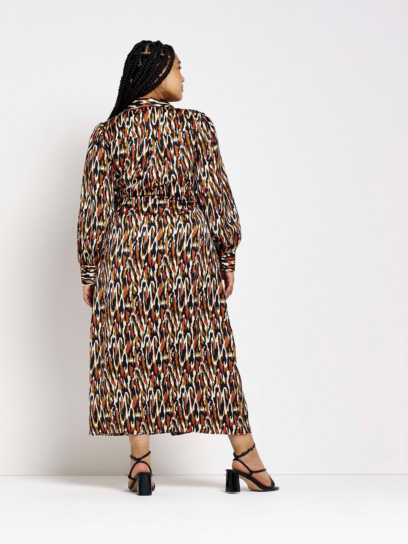 stillFront image of ri-plus-plus-satin-wrap-midaxi-dress-black